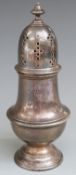 George VI hallmarked silver sugar caster, London 1939 maker Edward Barnard & Sons Ltd, height 18.