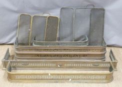 Four brass fireplace fenders or kerbs etc