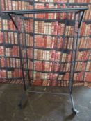 Industrial/haberdashery/shopfitting steel and weldmesh hanging rail/ display stand to accommodate