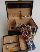 A collection of costume jewellery and necklaces to include agate, amber, amethyst and lapis