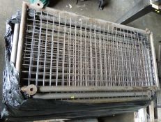 Industrial/haberdashery/shopfitting seventeen steel and weldmesh wall mounted display rails/ hanging