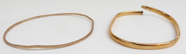 Two 9ct gold bangles, 9.2g