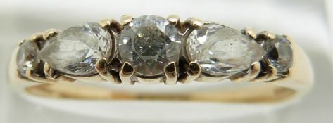 A 9ct gold ring set with cubic zirconia, 2.3g, size Q
