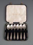 Cased set of six hallmarked silver teaspoons, Sheffield 1968, length 11cm weight 73g