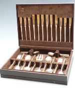 Six place setting canteen of bronze cutlery