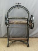 T Miles and Co Cinderford cast iron mangle 'The Fleet Wringer', H145cm