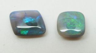 Two opal cabochons