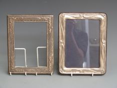 Modern hallmarked silver photograph frame to suit 7.5x5.5 inch photo, with velvet easel back,