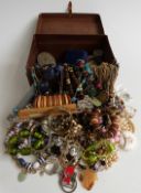 A collection of costume jewellery including faux pearls, marcasite, Parker pen, Art Deco brooch,