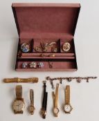 A collection of costume jewellery including Sarah Coventry, Hollywood brooch and earrings, silver