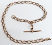 A 9ct rose gold Albert/ watch chain, 34g, 38cm long