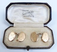 A pair of Victorian 15ct gold cufflinks by Georg Jensen, Birmingham 1894, in original box