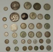 A quantity of largely Victorian coinage including 1889 and 1896 crowns, 95g, together with 120g of