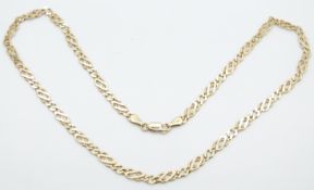 A 9ct gold necklace made up of knotted links, 12.8g, 22cm drop.