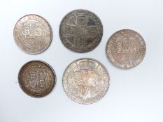 A collection of Victorian silver coins, mostly VF, and a 1758 George II shilling with overstruck '