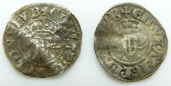Edward hammered silver pennies, two London Mint examples, thought to be Edward I and III, VF