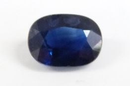 An oval cut natural sapphire, approximately 0.45ct