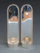A pair of Walter Vernon modern hallmarked silver wall mounted candle sconces, London 1996 maker's