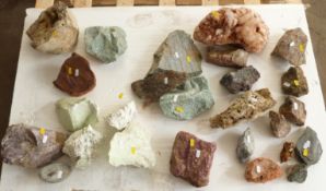 Twenty-six large mineral samples and geodes.