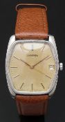 Longines gentleman's wristwatch ref. 866 1062 2 with date aperture, two tone hands and baton