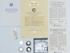 Four commemorative gold coins, George and the Dragon 2009 crown 1 or 1.2g, together with a 'smallest