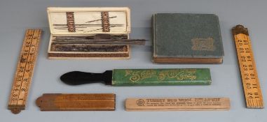 Morris & Yeomans The Knitting Pin and Needle case, Turkey Rug Wool winder, Edwardian photograph