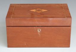 20thC inlaid mahogany humidor, width 33cm
