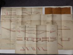 Seven Victorian Shortlands and Nunhead Railway Civil engineering or architect's drawings depicting