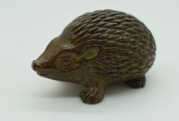 Japanese bronze hedgehog, 3.5cm long
