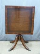 Reproduction square tilt top table, width 80cm