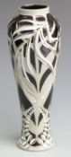 Moorcroft trial vase decorated with an abstract silvered leaf design, dated 2013, H27cm
