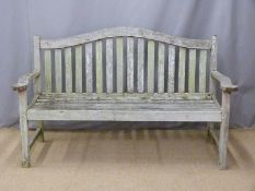 Lister style teak garden bench, L157cm