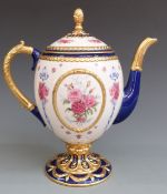 House of Fabergé, hand decorated and gilded pedestal Imperial teapot, H23cm