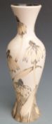 Moorcroft signed pedestal vase decorated with coneflowers / Rudbeckia, dated 2001, boxed, H32cm
