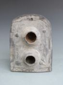 Antique pottery cistern or similar decorated with fish, possibly Roman, height 20cm