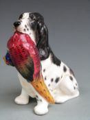 Royal Doulton spaniel with pheasant, 13cm