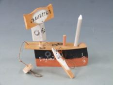John Maltby (b1936) model of a ship Cleopatra, signed to base, H13cm