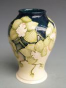 Moorcroft signed Anji Davenport limited edition 27/30 baluster vase dated 2001, boxed, H15.5cm