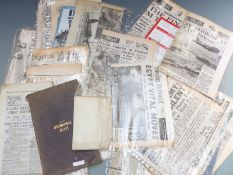 Newspapers mainly of WWII interest including D Day, Winston Churchill's death, moon landing and King