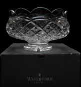Waterford Crystal cut glass pedestal bowl, 19cm diameter, in original box