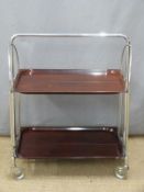 Gerlinol Brenshey Dinett retro chrome folding tea trolley length 64cm