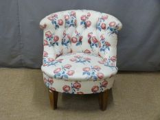A contemporary button back upholstered nursing chair
