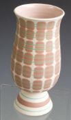 Poole Pottery retro pedestal freeform vase, shape no.703, signed to base, H19cm