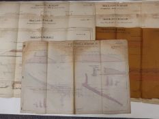 Nine Victorian Shortlands and Nunhead Railway civil engineering or architect's drawings of bridges