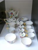 Art Deco Burleigh Ware tea and coffee ware, probably Zenith pattern, including coffee pot,