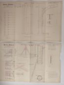 Tower Bridge, London, two Victorian architect's or civil engineering drawings depicting screens