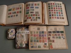 Two albums of Commonwealth, foreign stamps, all periods and two other albums and loose stamps