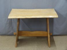 Ash or oak plank top table, width 91cm