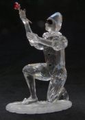 Swarovski Crystal Masquerade Harlequin cut glass figure 2001 Collector's Society edition, in