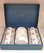Royal Worcester boxed coffee set decorated in Roanoke pattern